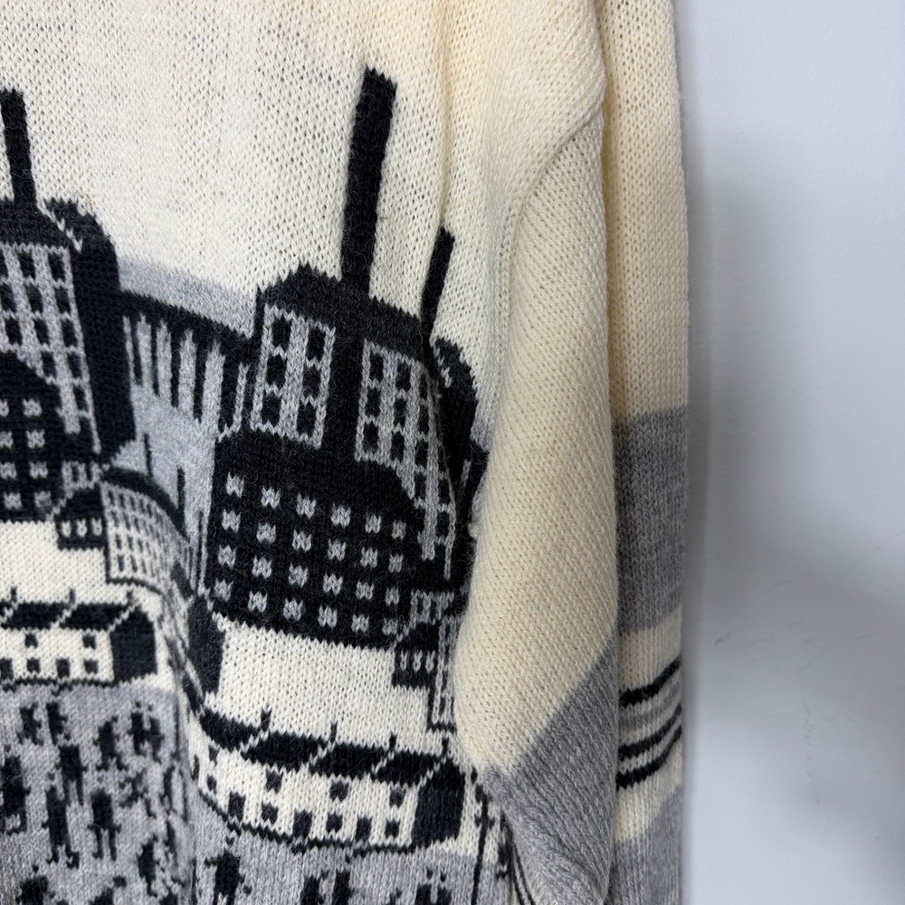 Vintage Westmorland Knit 100% Wool Sweater City Neutrals Crewneck Size Large *O - Picture 5 of 14